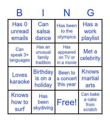 RPM Icebreaker Bingo Card