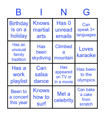 RPM Icebreaker Bingo Card