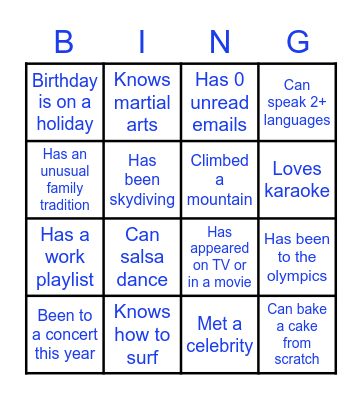 RPM Icebreaker Bingo Card