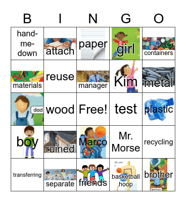 G3 U5 W2 Recycling Bingo Card