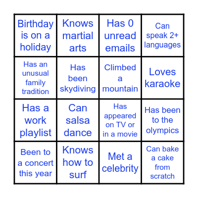 RPM Icebreaker Bingo Card