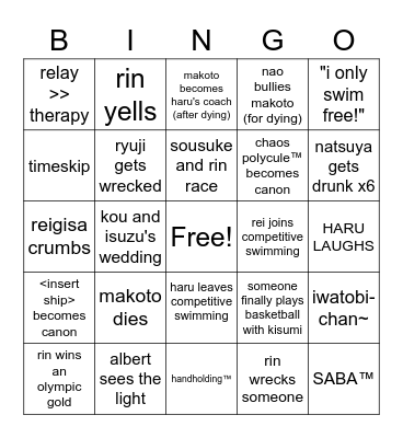 final stroke 2 Bingo Card