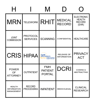 HIP WEEK 2022 Bingo Card