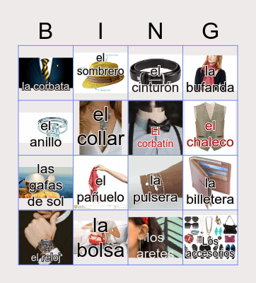 Los accesorios Bingo Card