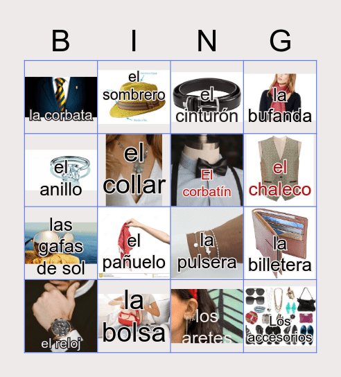 Los accesorios Bingo Card