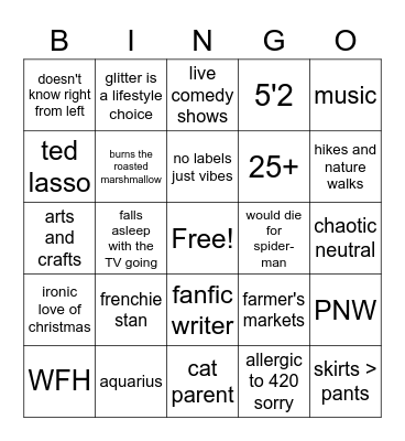 Caty Bingo (Hey Hey Let's Go) Bingo Card