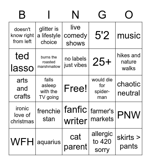 Caty Bingo (Hey Hey Let's Go) Bingo Card