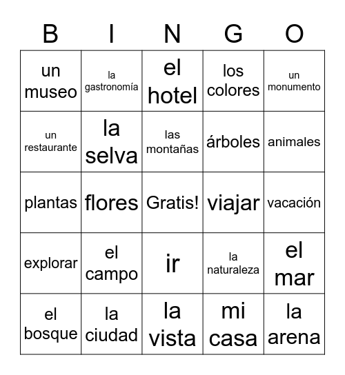 A VIAJAR Bingo Card