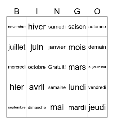 Lily Vicital Bingo Card