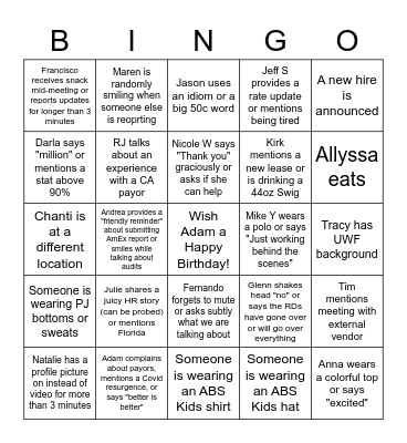 ABS Kids Bingo 2022 Bingo Card