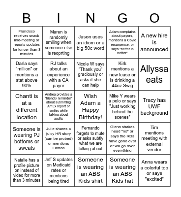 ABS Kids Bingo 2022 Bingo Card