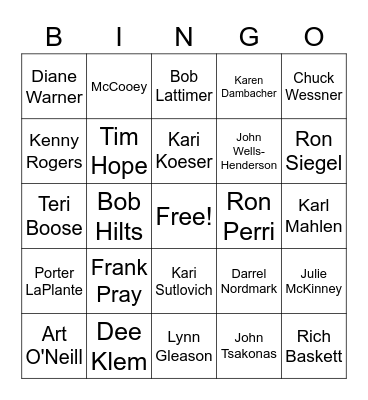 Phone Call Bingo Card