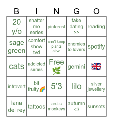 Luce 🫶 Bingo Card