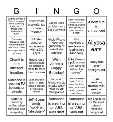 ABS Kids Bingo 2022 Bingo Card