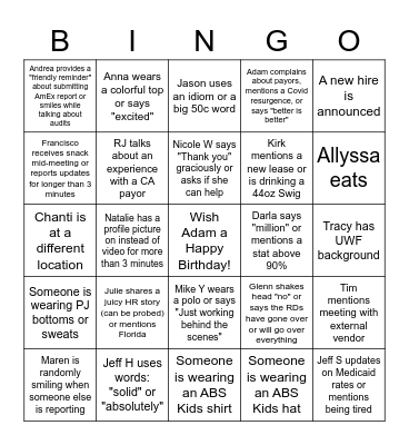 ABS Kids Bingo 2022 Bingo Card