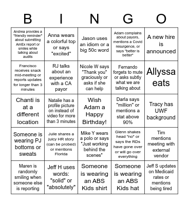 ABS Kids Bingo 2022 Bingo Card