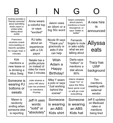 ABS Kids Bingo 2022 Bingo Card