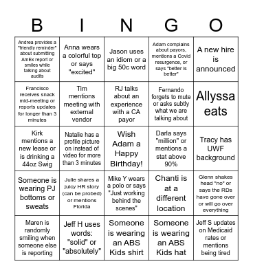 ABS Kids Bingo 2022 Bingo Card