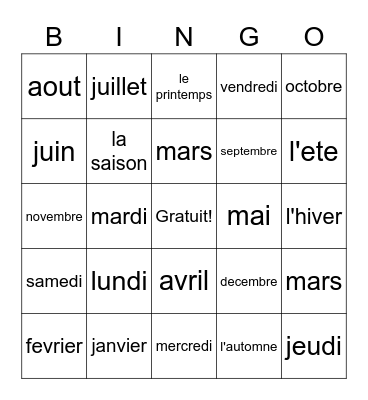 Xavier Colamarino Bingo Card