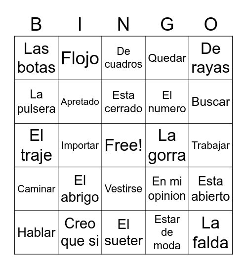 BINGO Card
