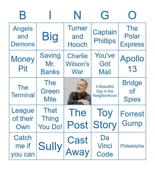 Bingo starring Tom Hanks Bingo Card