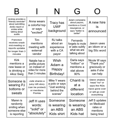 ABS Kids Bingo 2022 Bingo Card