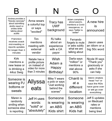 ABS Kids Bingo 2022 Bingo Card