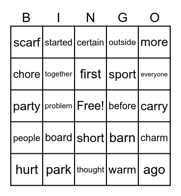 Unit 4 Week 3 Bingo Card