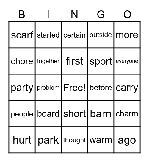 Unit 4 Week 3 Bingo Card