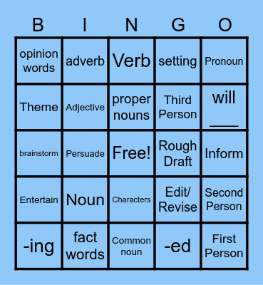 ELA REVIEW Bingo Card