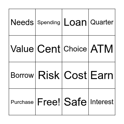 BANKER's BINGO! Bingo Card