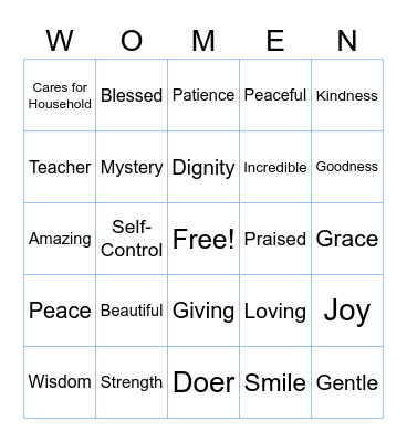 Power of Women Bingo Card