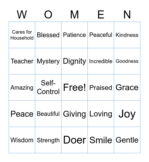 Power of Women Bingo Card