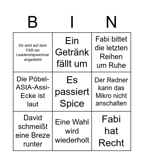 332. HalbzeitFSR-Bingo Card