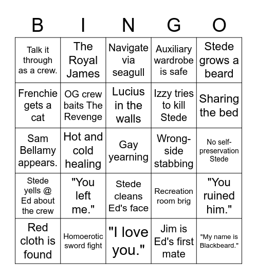 OFMD Season 2 Bingo Card