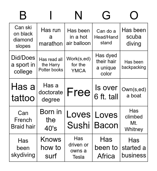 Chapel Family Reunion Bingo Card