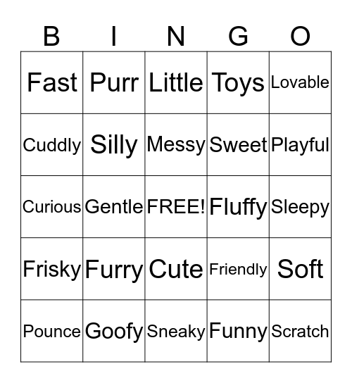Kitty Cat Bingo Card