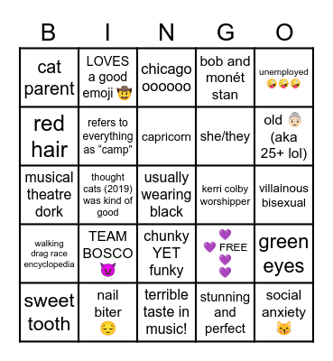 ARIEL Bingo Card