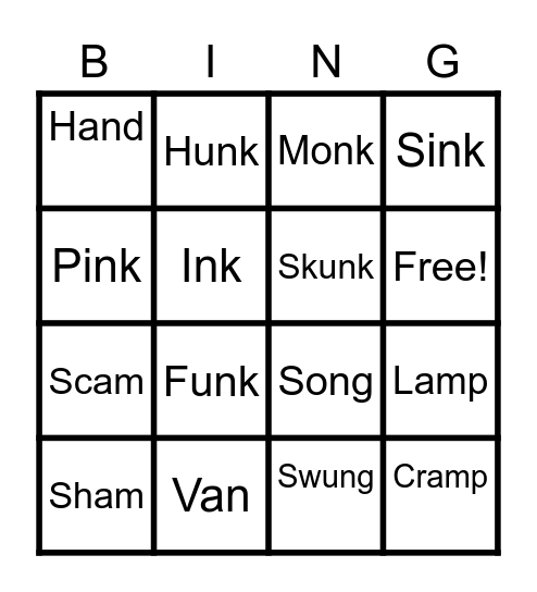 JustWords Unit 3 Bingo Card