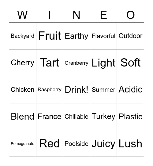 POOL BOY GAMAY Bingo Card