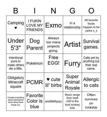 R we twinners? Bingo Card