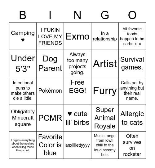 R we twinners? Bingo Card