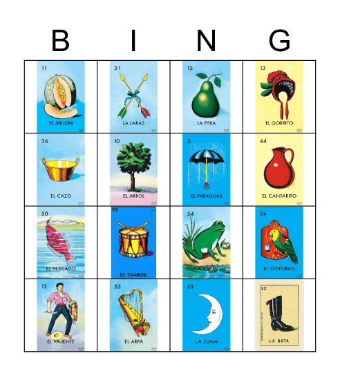 Loteria Bingo Card