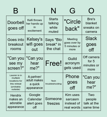 Team Possible BINGO! Bingo Card