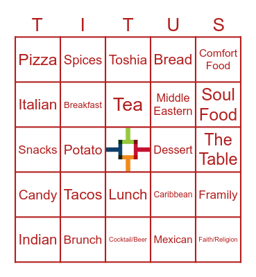 Cooking Up Culture Bingo Card