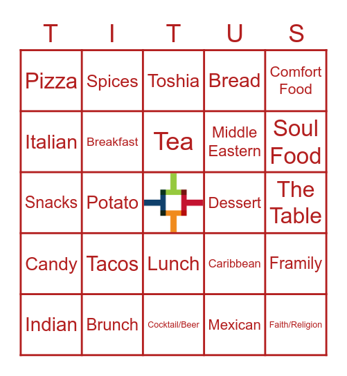 Cooking Up Culture Bingo Card