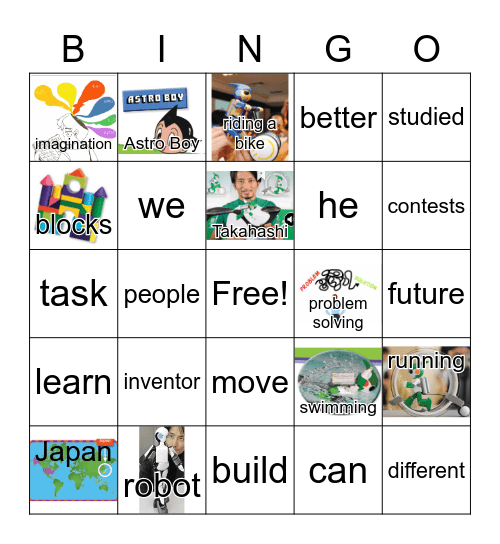 G1 U5 W3 The Story of the Robot Inventor Bingo Card