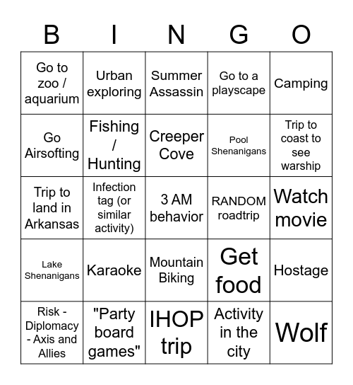 Hectorial Summer Bonanza Bingo Card
