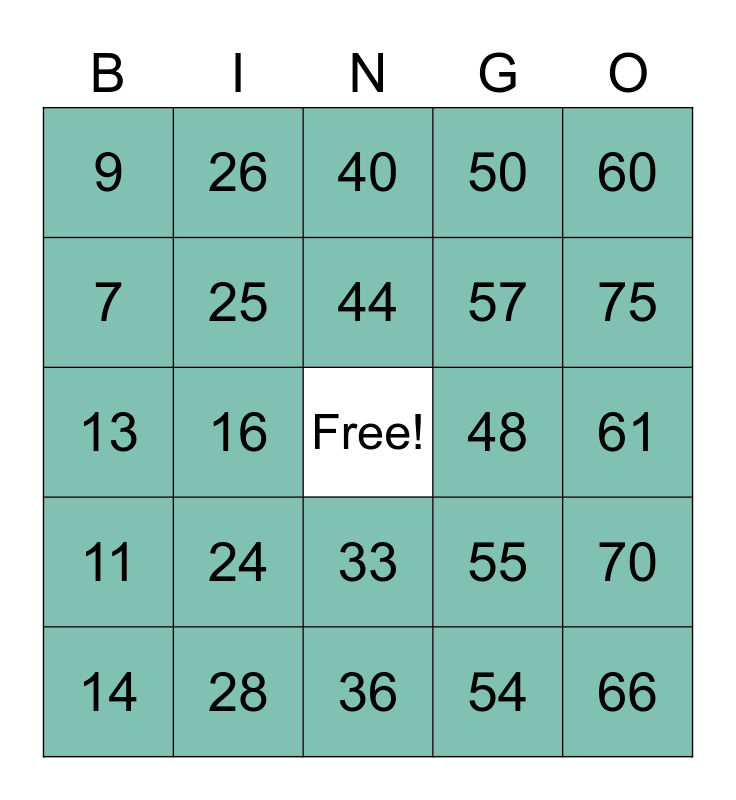 -The LUCKY One-TMO :) Bingo Card
