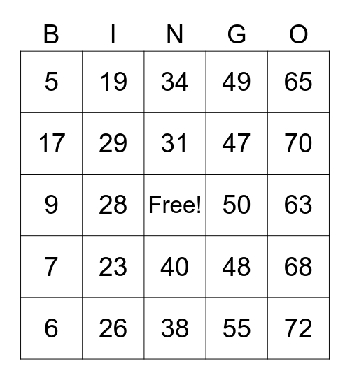 Msaikawq Bingo Card